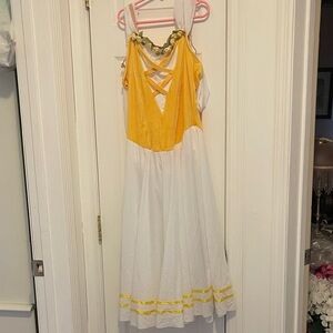 Yellow and White Sleeveless costume or Dress